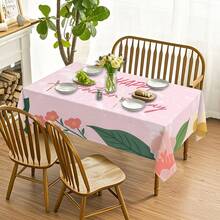 母亲节主题印花桌布（1件装） - 100% 涤纶，长方形，梭织，适用于家庭厨房用餐、派对、野餐、约会、婚礼、主题派对、室内/室外使用，母亲节礼物 - 彩色 - 查看 16