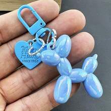 1 pieza Accesorio decorativo con forma de perro de globo láser DIY para teléfono, llavero y colgante, color caramelo con corazón - Multicolor - Ver 11