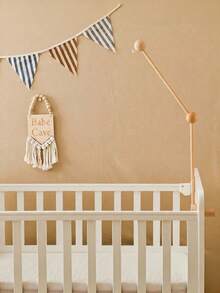 Cloud-Shaped Wooden Baby Crib Mobile Stand, Simple Hanging Baby Crib Headboard Rack, Baby Crib Accessories, Toy Hooks, Multi-Functional Support Frame - Multicolor - View 5