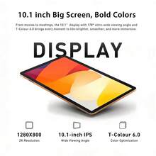 Qetupa 10.1-Inch M19 Android 14 Tablet PC, 3GB RAM + 64GB ROM, MTK 6755 Quad-Core 1.6GHz Processor, HD (1280x800) IPS Touchscreen, Bluetooth 5.2 & 802.11ac WiFi 5, GPS, 2MP Front Camera & 5MP Rear Camera, 6000mAh Large Battery, Best Gift For Christmas And Birthday, Does Not Support SIM Card - Black With Keyboard - View 3