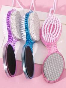 1/2 Pcs (4-In-1) Pedicure Set, Including Pumice Stone, Hand And Toe Nail Cleaning Brush, Metal File And Sandpaper Board, And Nail Foot Scrub Callus Remover Set - Multicolor - View 2
