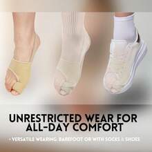 2 Pcs Breathable Comfortable Toe Alignment Splint Socks Bunion Support Corrector For Day Night Wear Foot Care Comfort Socks For Men Women - 米色 - 查看 5