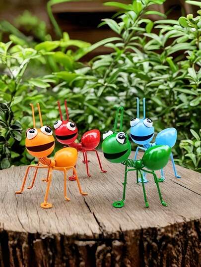 1pc/4pcs Set Colorful Metal Ant Sculptures - Perfect Decor For Indoor/Outdoor, Garden Parties, Holidays, Office And Weddings