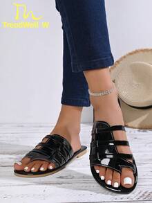 Sandal nữ mùa hè mới, sandal thời trang màu đen. - màu đen - Xem 7