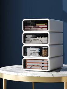 1/2/3pcs Stackable Desktop Storage Box, File Sorting Organizer, Small Drawer Desktop Storage Box, Transparent Small Plastic Drawer Cabinet, Stackable Plastic Drawer, Suitable For Home, Office, Crafts, Pencils And Other Items Desktop And Drawer Storage Organizer, Home Storage Product, Desktop Organization Tool, Back To School, Graduation Season - White - View 8