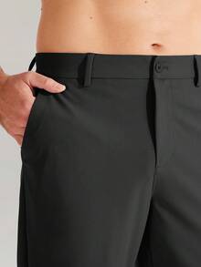 MASKERT Pantalones casuales deportivos para hombres, pantalones de negocios, pantalones de golf, pantalones de fitness, pantalones casuales deportivos para exteriores, amigables con la piel y cómodos - Negro - Ver 7