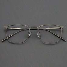 Ultra-Light Pure Titanium Alloy Eyeglass Frames For Men, Can Be Fitted With Lenses, Large Face One-Piece Metal Titanium Frame, Big Eye Glasses - Gunmetal - View 4