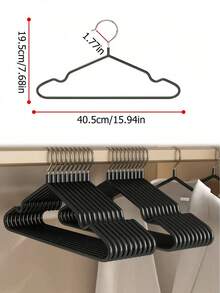 10个成人防滑涂层衣架，豪华家居衣柜服装裤子收纳架 - 彩色 - 查看 3