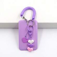 2D Durable ABS Card Holder - Portable Keychain Design - Cute Heart Pendant - Can Store ID Cards, Credit Cards, Etc. - Campus Card Gift And Student Applicable - Perfect Holiday Gift - Multiple Styles - View 6