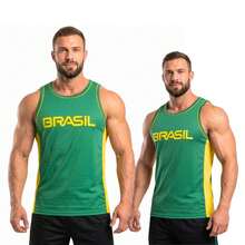 Brazil World Cup 2026 Sports Tank Top - Lightweight And Comfortable For Gym, Training, Weightlifting And Running - Green - View 3
