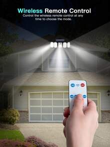 1pc Solar Outdoor Wall Light, 300 LED Solar Street Light With Motion Sensor, Remote Control Security Lamp, Solar Floodlight For Garden, Garage, Pathway, Lawn, Fence Decor, Holiday Atmosphere Lighting - 300LED (1 Pack) - View 7