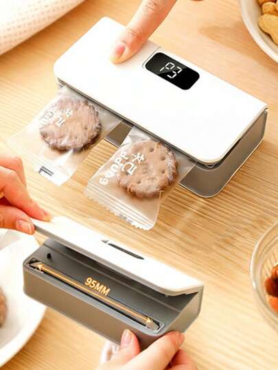 1台迷你便携式封口机，USB充电式食品封口机，6种可调节模式，1600mAh电池容量，方便居家及户外食品零食储存