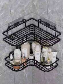 No Drill Bathroom Shelf, Triangular Wall Mounted Rack, Multi-Layer Kitchen Storage Organizer - Multicolor - View 12