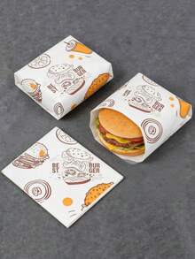 Giấy gói hamburger dùng một lần chống dầu mỡ, kích thước 29,5*28cm, giấy gói gà rán và khoai tây chiên, thảm nướng. - Xem 8