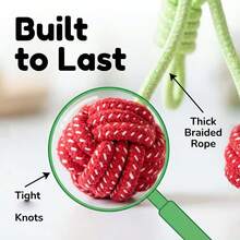 Pet Cotton Rope, Small Cat, Small Dog, Cherry Chew Toy, Anti-Bite Toy, Small & Medium Dog Toy, Knotted Toy - Multicolor - View 12