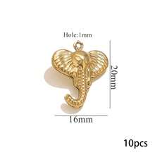 Bộ 10 mặt dây chuyền hình động vật và đại dương bằng thép không gỉ 304 mạ vàng 18K, gồm sao biển/vỏ sò/rùa/voi/cú, dùng để tự làm vòng cổ, vòng tay và trang sức. Không gây dị ứng và chống gỉ. - mặt dây chuyền - Xem 32