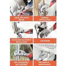 1 件装多功能可调扳手，大开口扳手工具，通用可调多功能扳手，多功能双头管钳和可调钳，采用耐用金属制成，适用于基本维修和家庭维护 - A - 查看 8