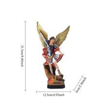 1 pièce Statue en résine de l'Archange Michel - Modèle de collection de l'ange de la bataille. Ornement de bureau pour usage intérieur - 1PC - Voir 8