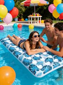 1件装印花充气躺椅吊床，充气浮床，泳池浮床，沙滩必备品 - 水上休息位 - 查看 6