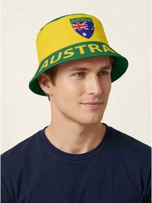 1pc Mexico World Cup National Flag Printed Reversible Bucket Hat, European And American Style Sun Protection Bucket Hat - A - View 3