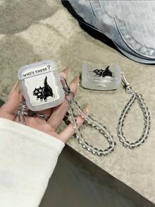 1个极简笑脸蓝牙耳机保护套，兼容苹果2/3/Pro/Pro2/Pro3，可爱耳机保护套 - 無色 - 查看 2