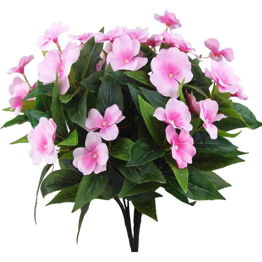 1束/5枝人造满天星，丝绸花，仿真植物，适用于家居、花园、门廊、室内/室外装饰、花环、婚礼装饰 - 粉色 - 查看 1