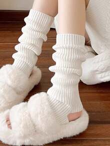 1 Pair Spring/Summer Thin Casual Fashion Daily Mesh Lace Trim Ballet Style Girl Mid-Calf Cream Lace Letter Leg Warmers - Multicolor - View 17