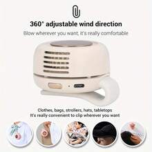 Portable Quiet Bladeless Waist Clip Fan, USB Rechargeable 3-Speed Adjustable, Hands-Free Body Cooling Device, Suitable For Construction Workers, Students In Summer - Multicolor - View 3