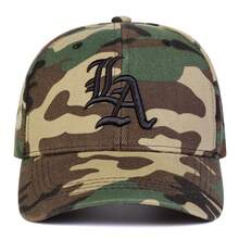 1pc Men's Gothic LA Letter Embroidery Camouflage Printed Baseball Cap, Fashionable Adjustable Sun Protection Casual Hat Suitable For Spring, Autumn Outings, Travel, Beach, Party - Multicolor - View 5