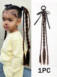 1 chiếc dây buộc tóc đuôi ngựa xoắn cho trẻ em, chịu được nhiệt độ cao, kiểu dáng thời trang cho bé gái. - Nhiều màu - Xem 9