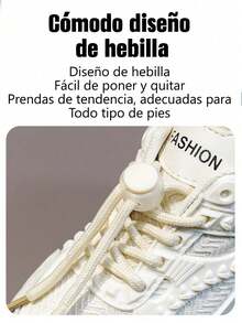 Zapatos deportivos para niños, suela gruesa antideslizante y resistente al desgaste, punta redonda con cordones, transpirables para exteriores, estilo moderno de moda y versátil, ideales para uso diario, deportes, parques de atracciones, escuela y viajes. - Blanco - Ver 8