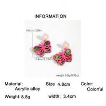 1对新款镂空蝴蝶双层波西米亚风耳环（女士款） - 彩色的 - 查看 6