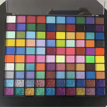 100色水溶性颜料，包括荧光、哑光和闪光效果，适用于艺术创作