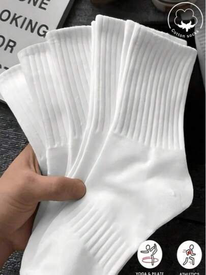 40/30/24 Paar Unisex bequeme Sportssocken, Herren Lange Socken geeignet für Sporttraining, Damen Lange Socken geeignet für Lässig & Büro, antibakteriell, weich, schwarz & weiß, geruchshemmend, feuchtigkeitsableitend, atmungsaktiv, leicht & bequem, geeignet für Herbst/Winter, 20/10/8/6/4/2 Paar