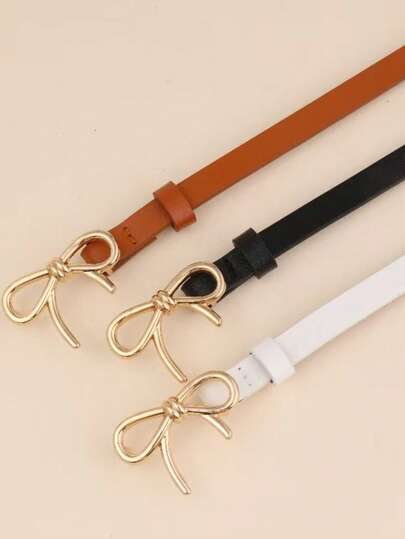 3pcs Bow Tie Clips, Minimalist Fashion Accessory Suitable For Dresses, Jeans, Trousers And Daily Outfits