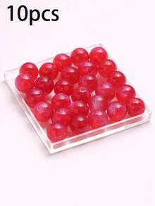 50pcs Dreamy Spring/Summer Galaxy Glitter Round Resin Beads, DIY Bracelet Jewelry Making Supplies - Multicolor - View 67