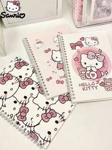 SANRIO Sổ tay lò xo màu hồng dễ thương cỡ A5/A7, sổ ghi nhớ hoạt hình, nhật ký, sổ kế toán, đồ dùng học tập và văn phòng phẩm, quà sinh nhật cho trẻ em. - Nhiều màu - Xem 3