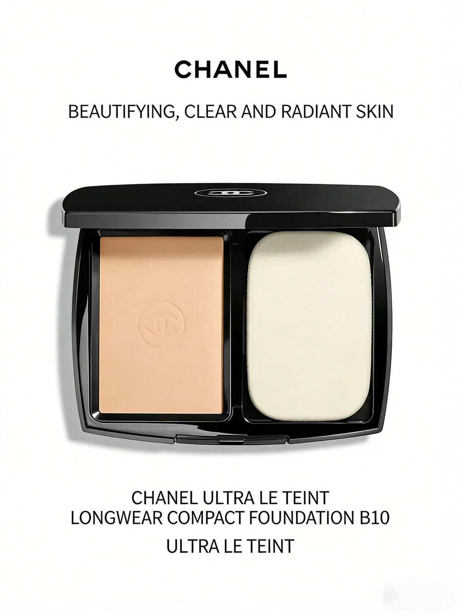 CHANEL Long-Lasting Powder Foundation B10: Soft-Focus Coverage, Waterproof And Sweatproof, Long-Lasting Makeup, Portable Touch-Ups. - B10 - View 1