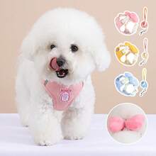 2pcs/Set Adjustable Dog Harness With Leash, Bow Tie Harness, Breathable Padded Dog Vest Harness, Suitable For Puppy Small/Mini/Medium Dogs - Multicolor - View 3