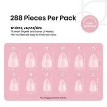 Beetles Soft Gel Nail Tips Short Almond 288pcs In 12 Sizes, Etch-X Pre-Etched Full Cover Acrylic Fake Nails Art - Almond Short 288pcs(Full Matte Nail Tips) - View 3