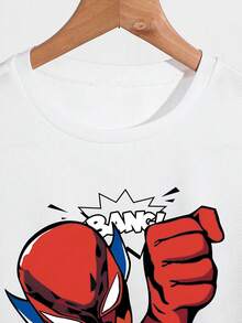 Set Kaos Lengan Pendek Leher Bulat dan Celana Pendek untuk Anak Laki-Laki Usia Remaja (Tween Boy) - Putih - View 4