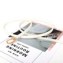 Women's Slim Waist Belt, Basic Minimalist Fashion Oval Buckle Waist Belt For Coat, Dress, Shirt, Jeans - Black - View 11