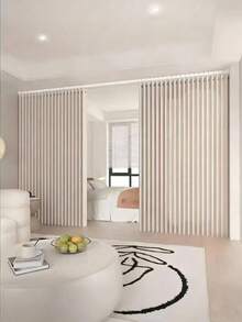 1pc Foldable Window Curtain Partition, Multi-Season Decorative Hanging Cloth, Suitable For Rental Bedroom Divider, High-End Quality, Applicable For Living Room, Bedroom Curtains And Other Scenarios - A - View 1