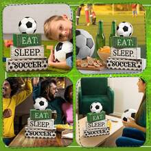 4 Soccer-Themed Desktop Decorations; Spring Soccer-Themed Tiered Tray Decorations; Soccer Party Table Centerpieces; Perfect For Coffee Tables, Mantels, Bedrooms, And Living Rooms; Decorative Elements For Harvest Celebrations, Soccer-Themed Parties, And Soccer Events; Makes A Wonderful Gift For Family And Friends - View 6