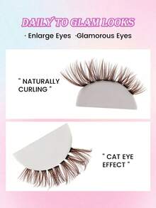 MAGEFY 200pcs D-Curl Lightweight Soft Brown False Eyelashes, Thick Brown Lash Clusters, Single Lash Extension, Soft Natural Brown Makeup, Single Soft Lashes, DIY Lash Extension, Daily Wear, False Eyelashes - D - View 9