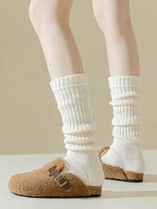 1 Pair Spring/Summer Thin Casual Fashion Daily Mesh Lace Trim Ballet Style Girl Mid-Calf Cream Lace Letter Leg Warmers - Multicolor - View 10