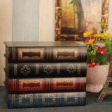 Vintage Wooden Book Model With Cover, Office And Photography Decor Artificial Book Prop, Home Organization Storage Box - View 6