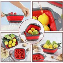 Collapsible Colander Set Of 2, Collapsible Strainers For Kitchen, 11.5 Inch Silicone Strainer And 9.5 Inch Silicone Colander For Draining Pasta Vegetable Fruit, Kitchen Strainer - View 5