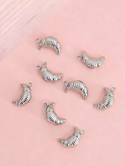 10/15 chiếc mặt dây chuyền hình bánh mì dễ thương bằng thép không gỉ, phụ kiện tự làm vòng tay, dây chuyền thời trang.