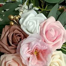 ARTIFICIAL-FLOWER-2PCS-WELCOME-FLOWER-SIGN-ARCH-FLORAL-WEDDING-DISPLAY-PHOTO-PROP - Pink - View 2